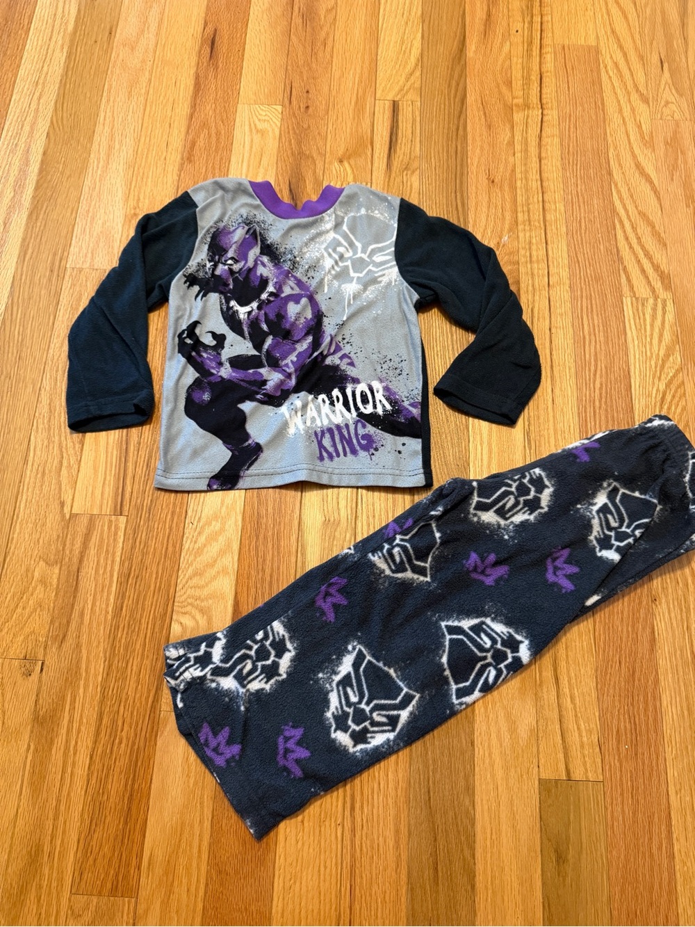 Marvel Black Panther Purple & Black Kids Pajama Set